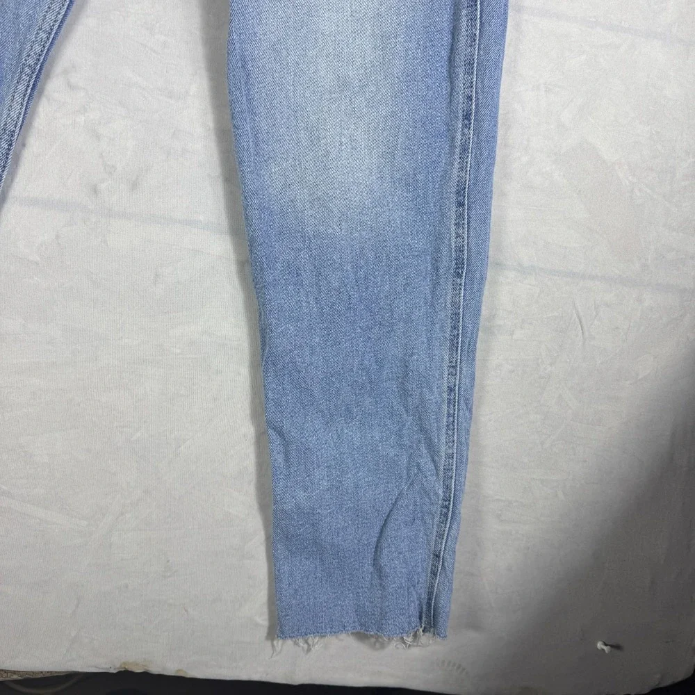 Vintage Hollister Womens Mom Jeans Blue Stretch Denim Raw Hem Ultra High-Rise 7L